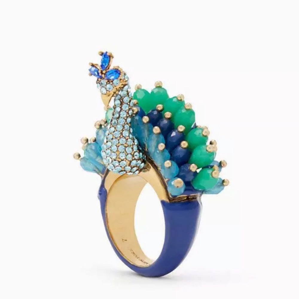 KATE SPADE • Full Plume Peacock Ring - Picture 4 of 6